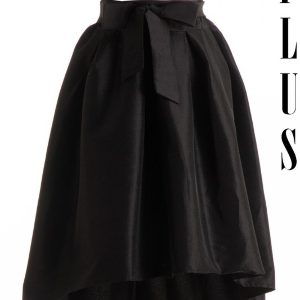 Front Tie Pleated High Low Skirt